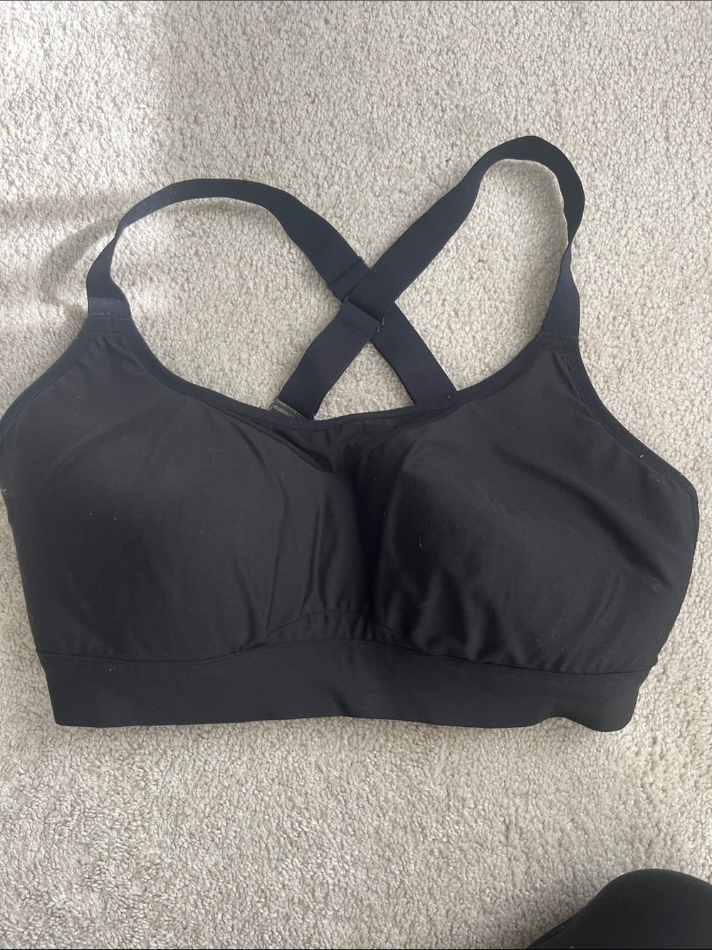Avia Black Cross-Strap Light Support Sports Bra